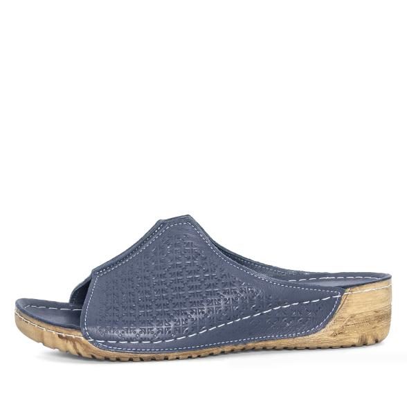 Andrea Conti Damen Lederpantolette dunkelblau