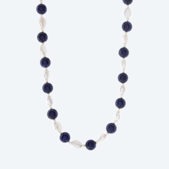Collier Lapis gefärbt, SWZPerle Magnetverschluß