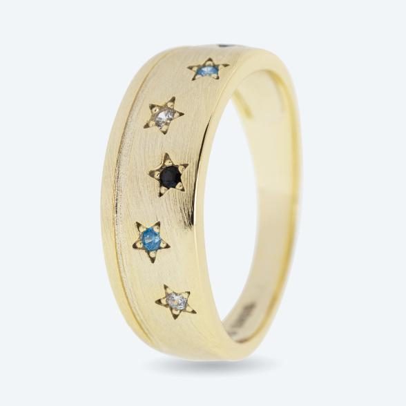 Ring 925 Silber vergoldet Zirkonia