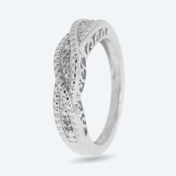 Ring 925 Silber rhodiniert Brillanten