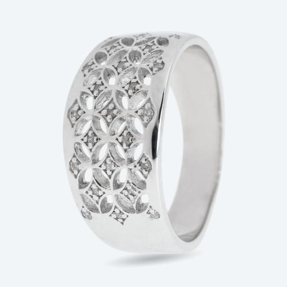 Ring 925 Silber rhodiniert Brillanten