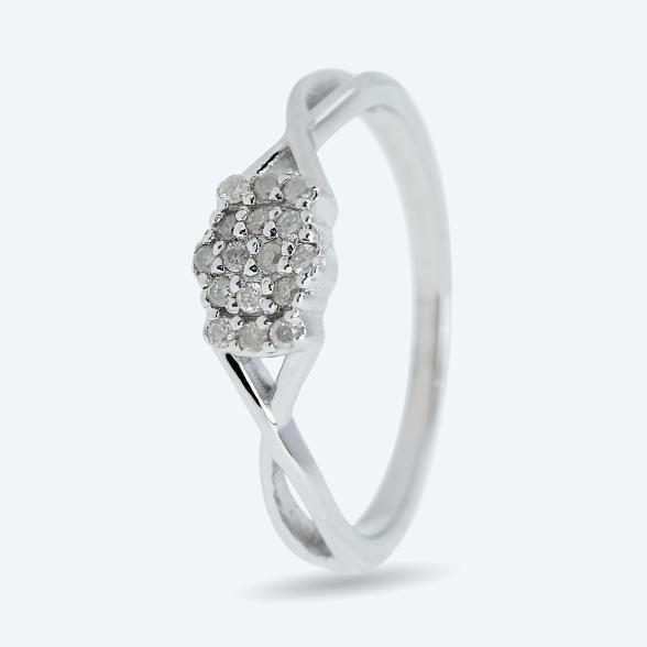 Ring 925 Silber rhodiniert Brillanten