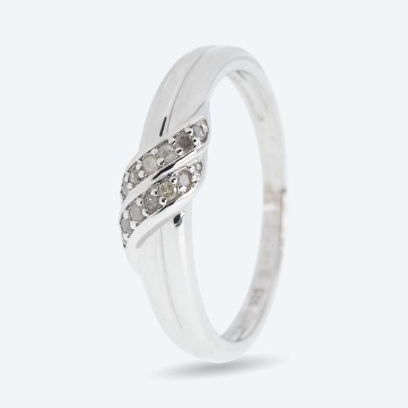 Ring 925 Silber rhodiniert Brillanten