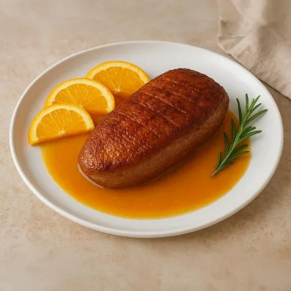 Flugentenbrust in Orangensoße