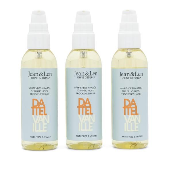 Jean & Len Nährendes Haaröl Dattel&Vanille 3x100ml