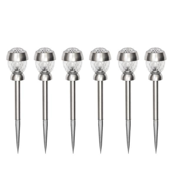 6 Solarleuchten Kristall Mini