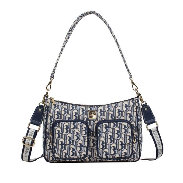 Henney Bear Schultertasche creme/dunkelblau