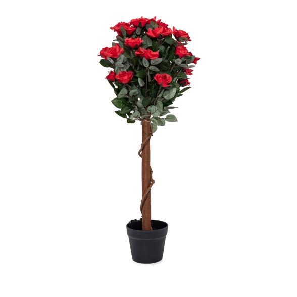 Rosenbaum beleuchtet 90cm rot