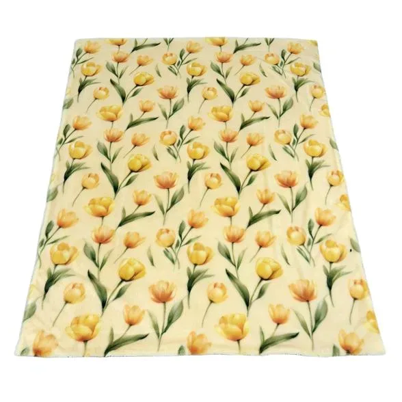 Felldecke mit Blumendesign 150x200cm