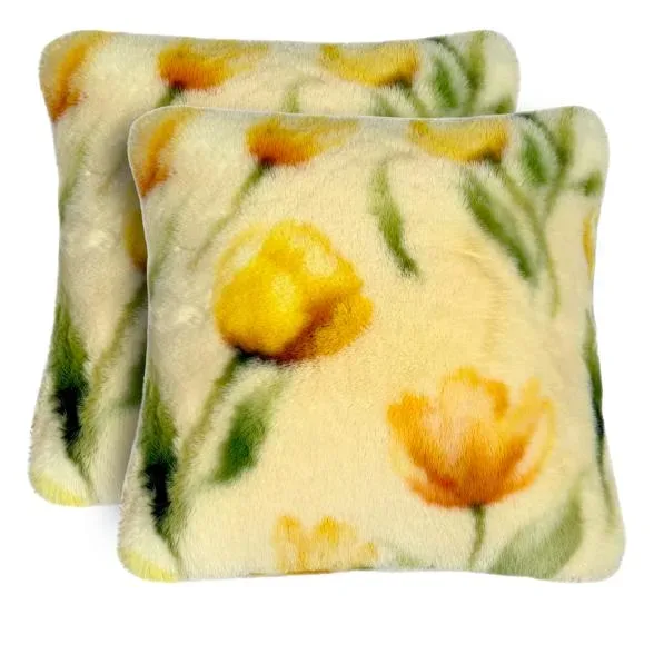 2 Fellkissen Deluxe mit Design 45x45cm
