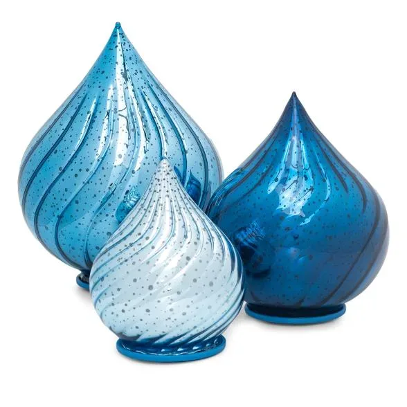 3er Set LED-Gastropfen blau