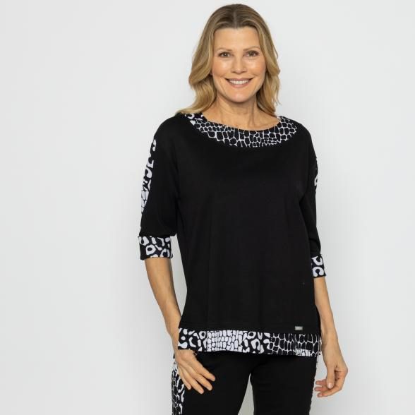 VANESSA STYLE Damen-Shirt schwarz/weiß