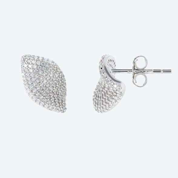 Ohrstecker 925 Sterling Silber rhodiniert Zirkonia