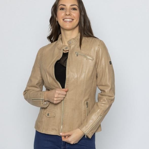 OTTO KERN Damen-Lederjacke stone