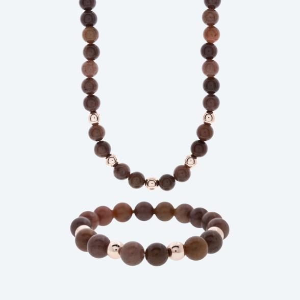SET: Collier+Armband Aventurin  Magnetverschluß