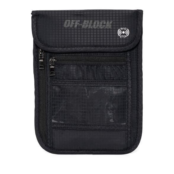 RFID-Block Brustbeutel in schwarz