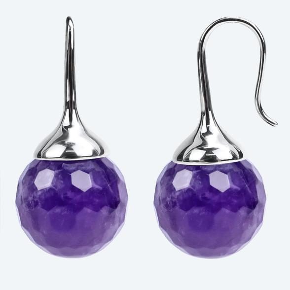 Ohrhänger 925 Sterling Silber Amethyst