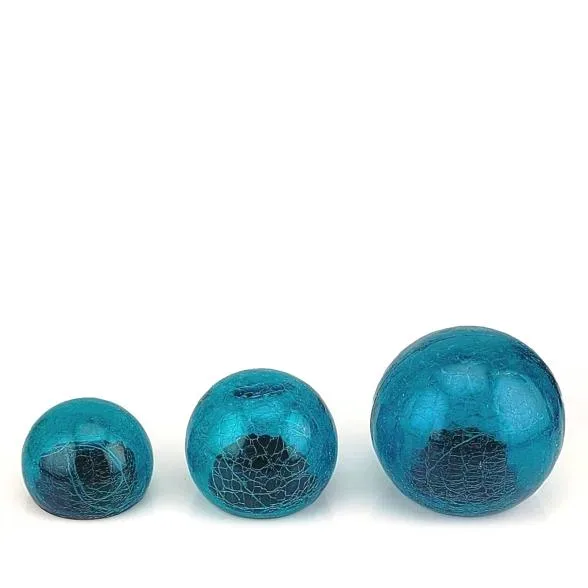 3 LED Outdoor-Kugeln blau