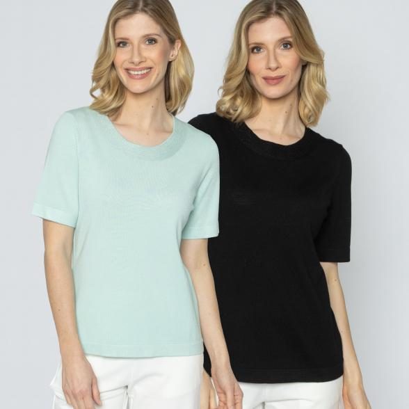 CHRISTIAN MATERNE 2er Set Pullover schwarz/mint