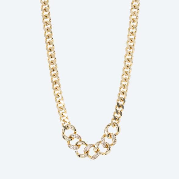 Collier Messing vergoldet Zirkonia