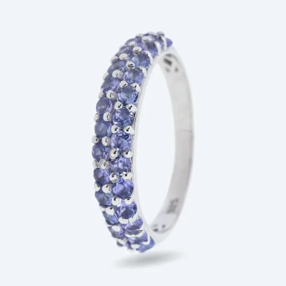 Ring 925 Silber rhodiniert Tansanit