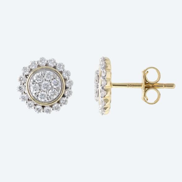 LG Ohrstecker 375 Gelbgold Brillanten
