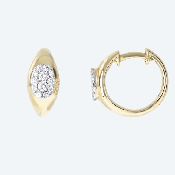 LG Creolen 375 Gelbgold Brillanten