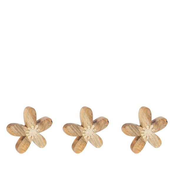 Dekoblumen 3er Set Holz