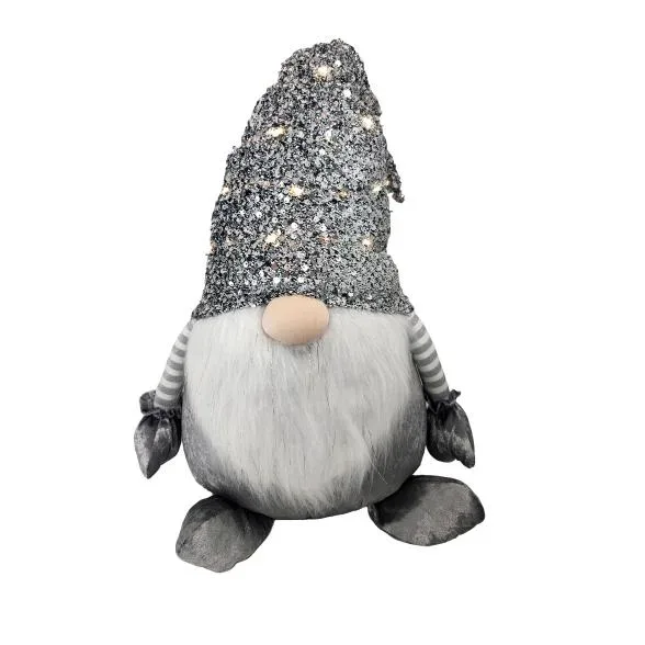 LED-Glitzerwichtel sitzend silber