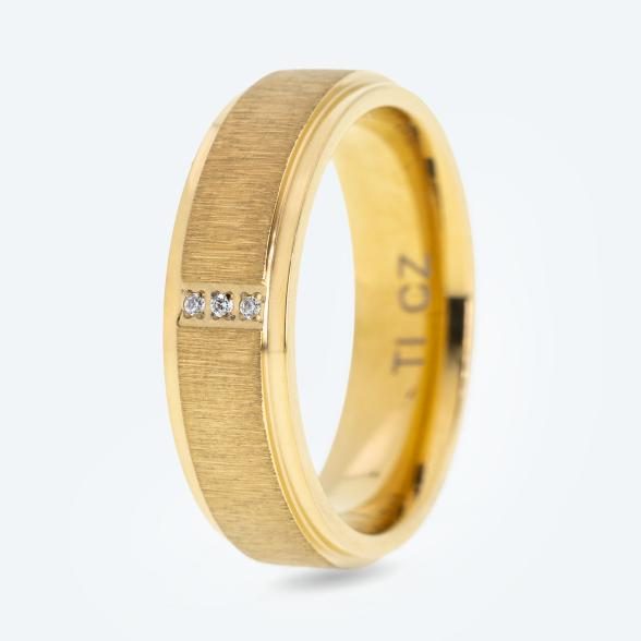 Ring Titan vergoldet Zirkonia