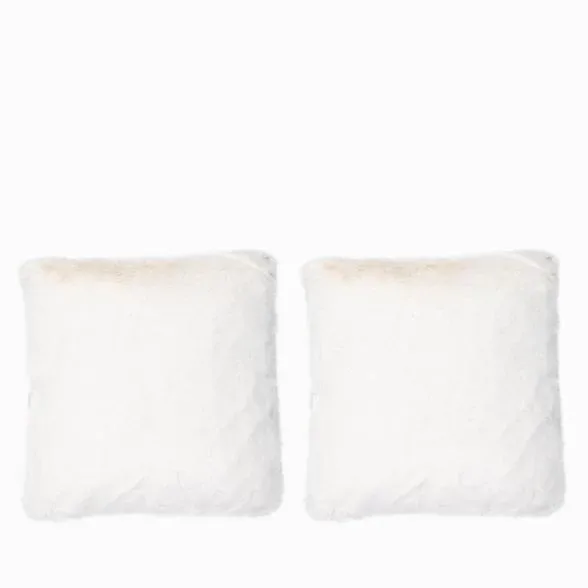 2 Fellkissen creme 45x45cm