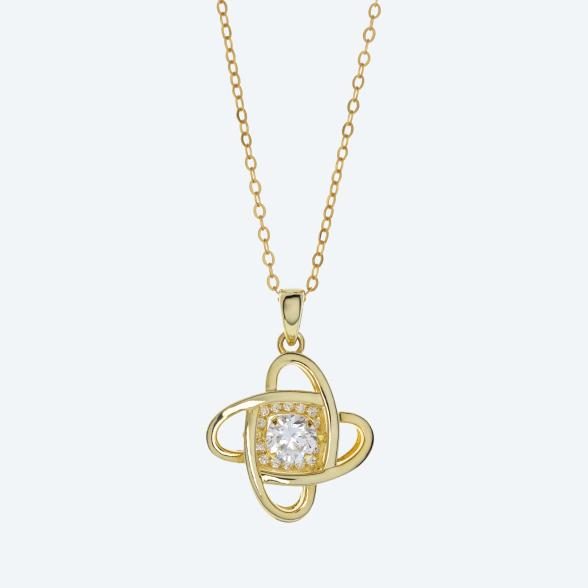 Anhänger mit Kette 925 St. Silber verg. Zirkonia