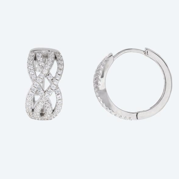 Creolen 925 St. Silber rhodiniert  Zirkonia