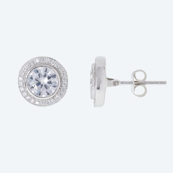 Ohrstecker 925 St. Silber rhodiniert Zirkonia