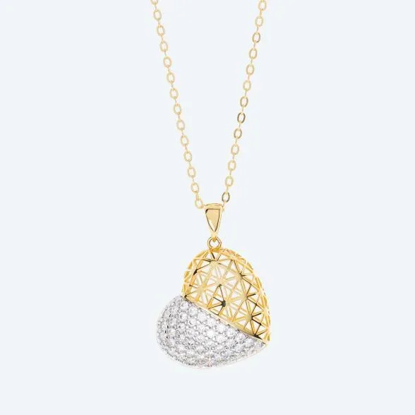 Anhänger mit Kette 925 vergoldet Zirkonia