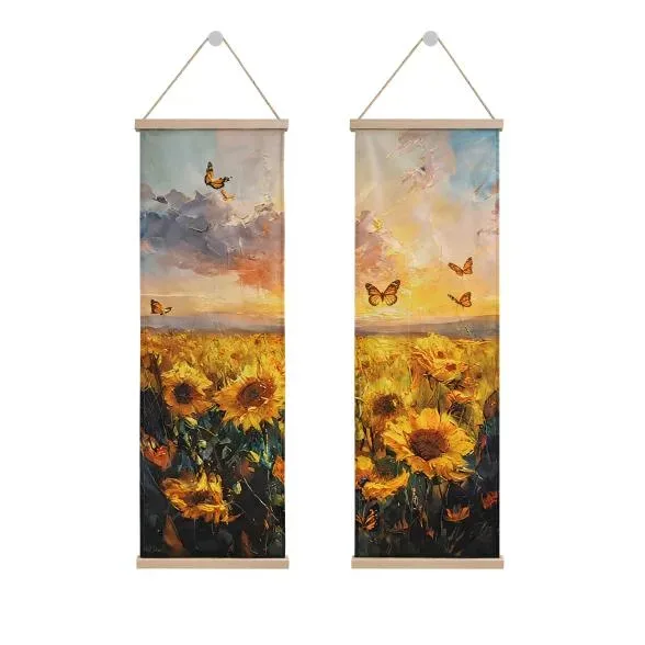 LED-Wandbild 2er Set  Sonnenblumen