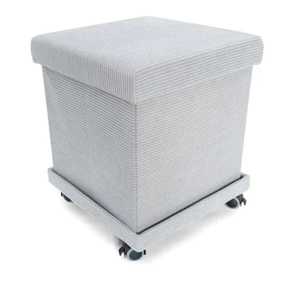 Hocker faltbar mit Untersatz Cord hellgrau