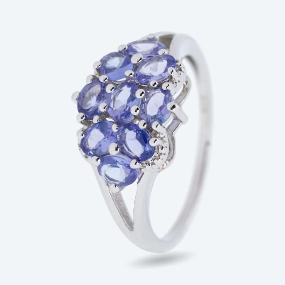 Ring 925 Silber rhodiniert Tansanit