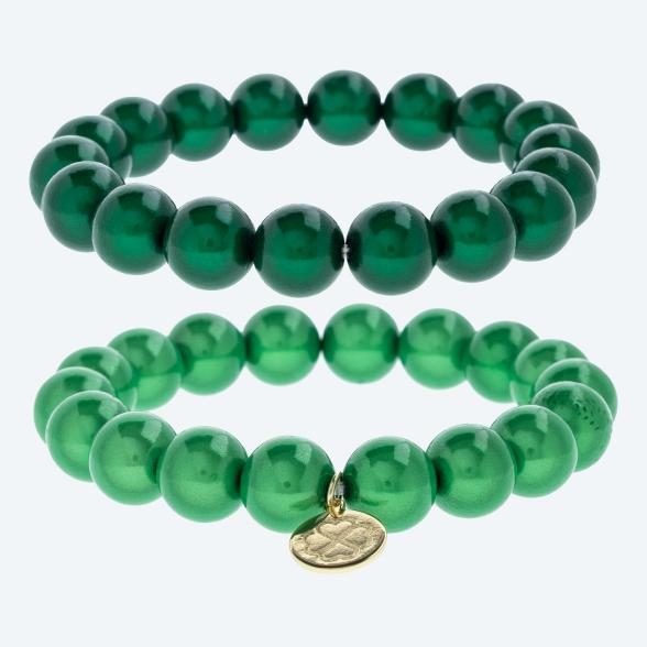 SET: 2x Armbänder Lucky Pearls grün