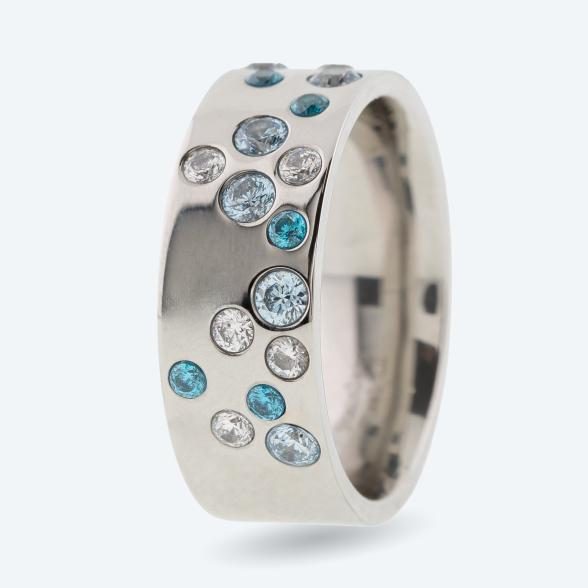 Ring Edelstahl rhodiniert Zikonia