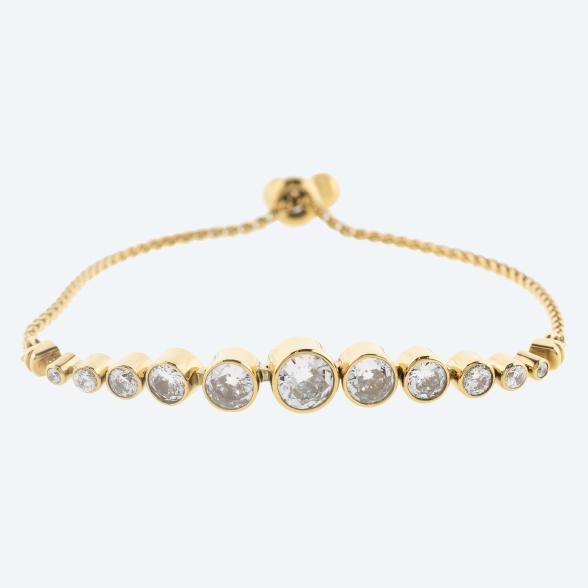 Armband Edelstahl vergoldet Zirkonia