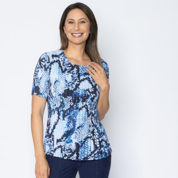 Jeannie Damen-Plissee-Shirt snake