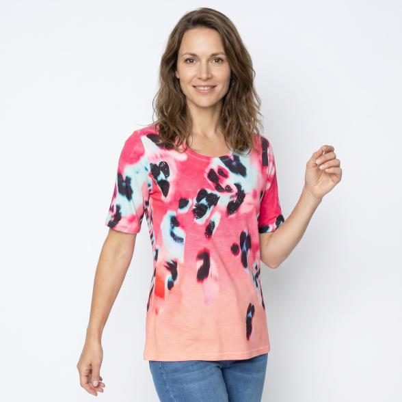 BRILLIANTSHIRTS Damen-Shirt Leoflecken multicolor