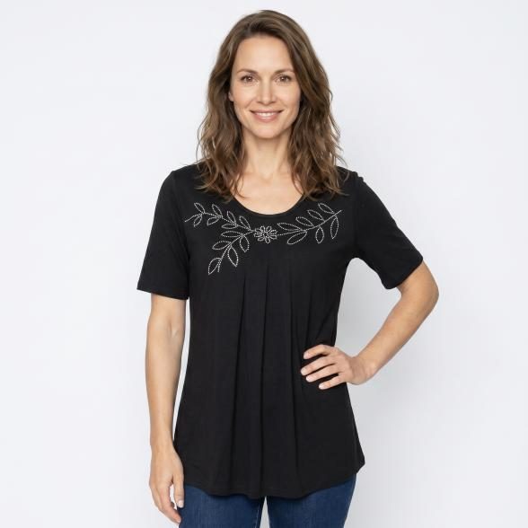 BRILLIANTSHIRTS Damen-Longshirt Strass