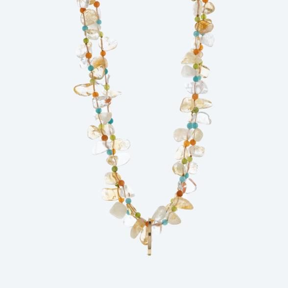 Collier Citrin, Quarz gefärbt