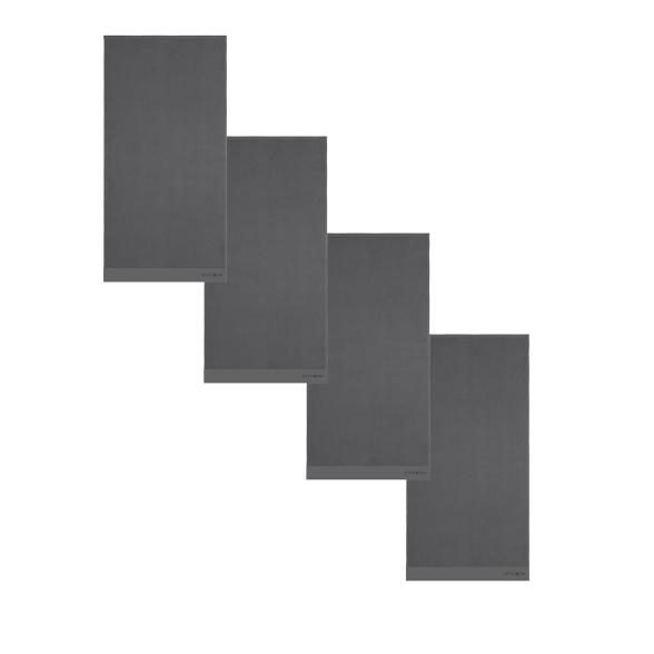 OTTO KERN Gästetuch-Set, 4tlg. grau Logo Stickerei