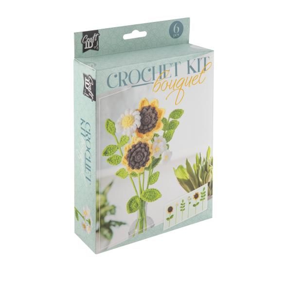 Crochet kit Flower Bouquet - Yellow - 6 pcs