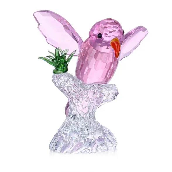 Crystal Dreams Vogel auf Ast rosa