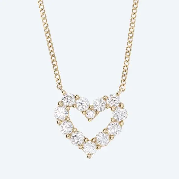 LG Herzcollier 375 Gelbgold Brillanten