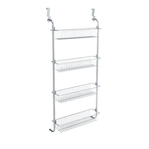 Wenko Türregal XL + 4 Körbe Chrom